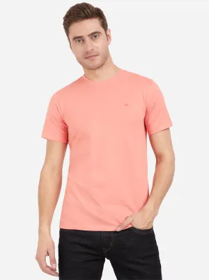 Shell Pink Solid Slim Fit T-Shirt | JadeBlue