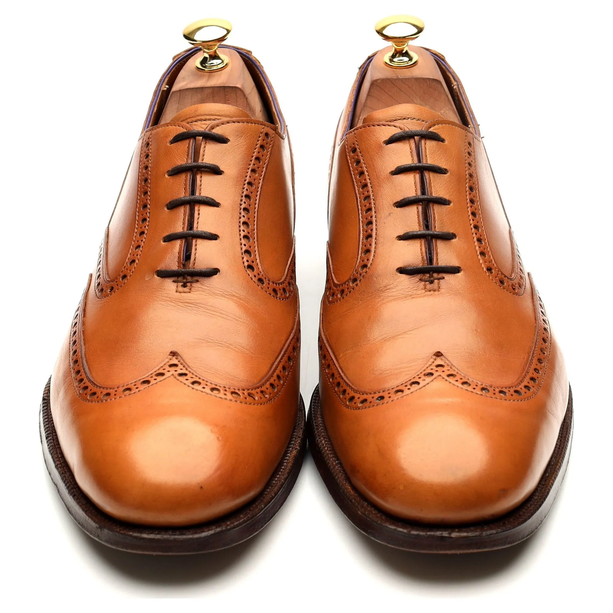 'Sorbonne' Tan Brown Leather Oxford Brogues UK 10 F