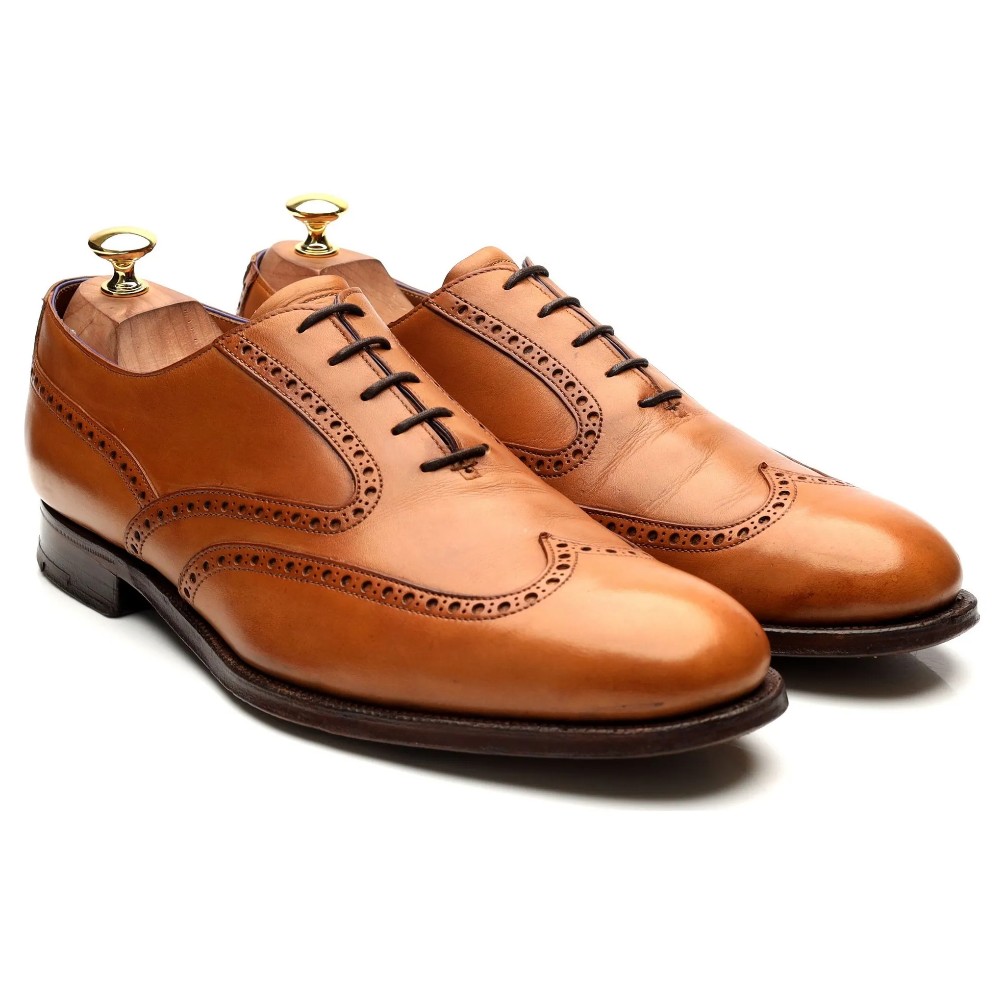 'Sorbonne' Tan Brown Leather Oxford Brogues UK 10 F