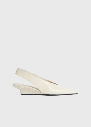 Wedge-heel patent slingbacks