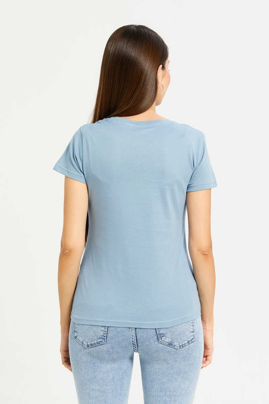 Women Blue Graphic T-Shirt