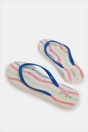 Women Blue Stripe Flipflop