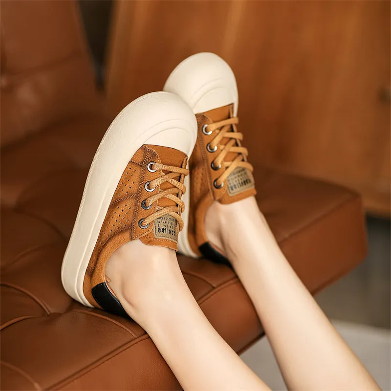 Women Fashion Casual Leather Breathable Shoes