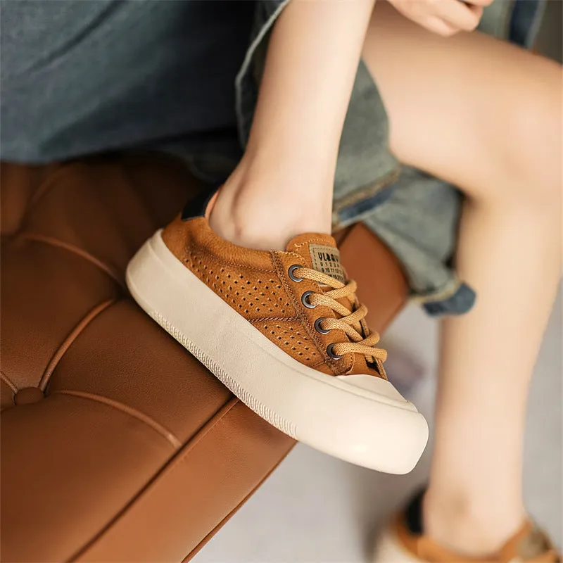 Women Fashion Casual Leather Breathable Shoes