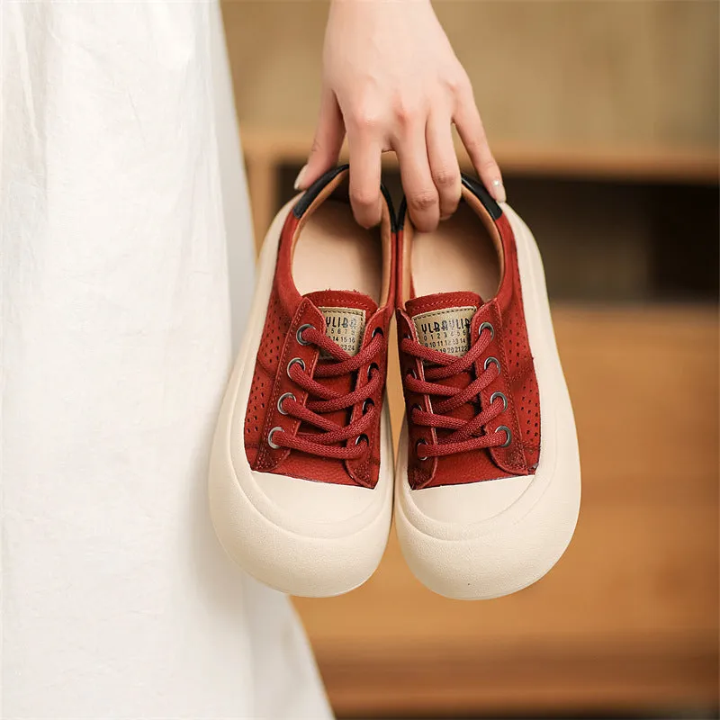 Women Fashion Casual Leather Breathable Shoes