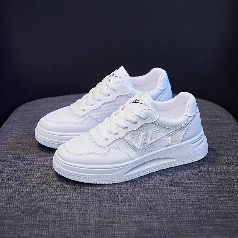 Women's Breathable White Mesh Summer Korean Style Canvas Shoes