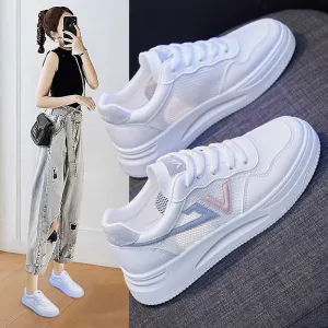 Women's Breathable White Mesh Summer Korean Style Canvas Shoes